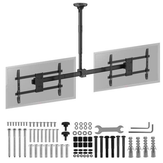 Obrázok pre Stropní držák Maclean pro dva televizory, max. zatížení 2x40 kg, 34-60", max. VESA 600x400, MC-111 B