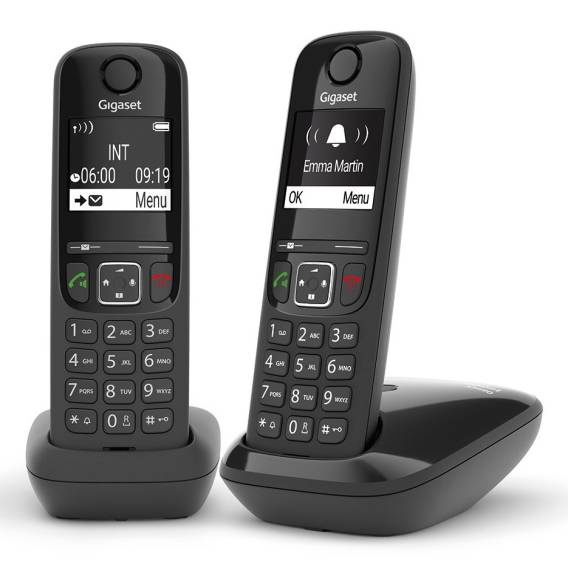 Obrázok pre Gigaset AS690 Duo Analog/DECT telefon Identifikace volajícího Černá