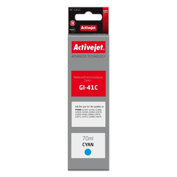 Obrázok pre Activejet AC-G41C Láhev s inkoustem pro tiskárnu Canon, náhrada za Canon GI-41C 4543C001; Supreme; 70 ml; modrá