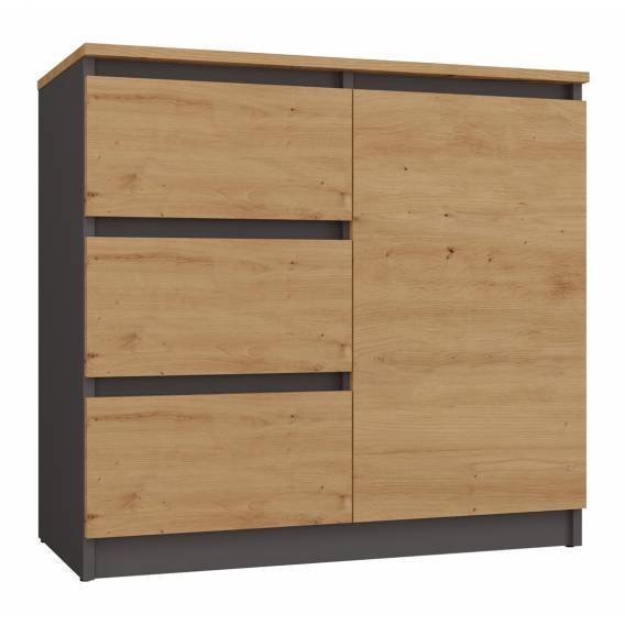 Obrázok pre Topeshop 1D3S ANT/ART BA KPL komoda