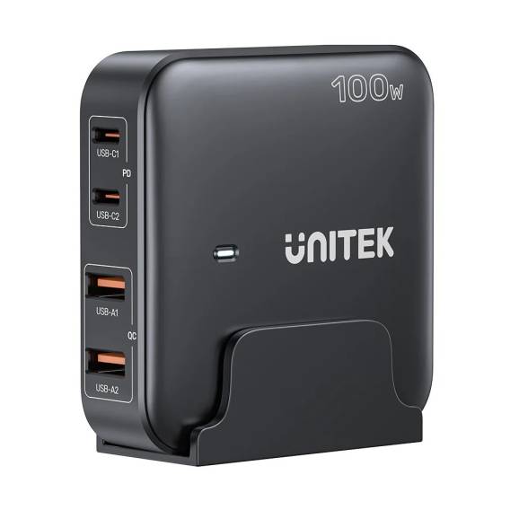 Obrázok pre Síťová nabíječka GaN - Unitek P1229ABK01-EU | 100W 2x USB-C 2x USB-A