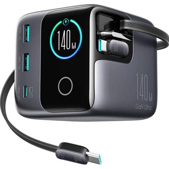Obrázok pre Ładowarka biurkowa Joyroom Podix Jr-TRD01 GaN 140 W 1x USB-C 2x USB-A + zwijane kable 2x USB-C