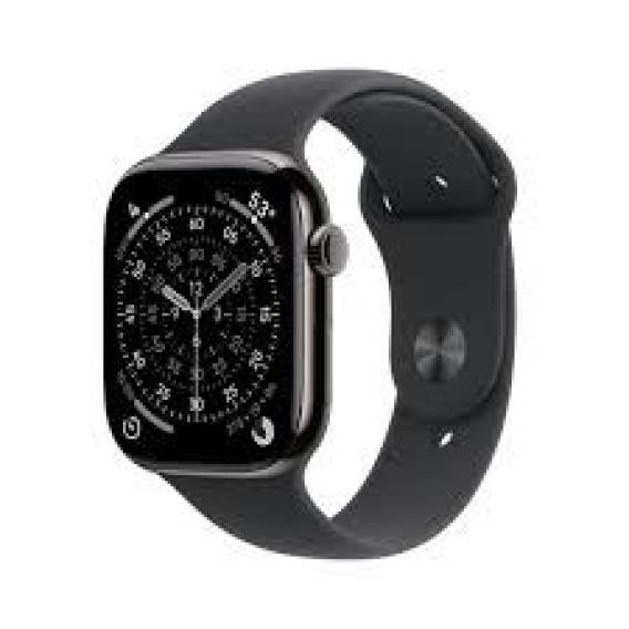 Obrázok pre Apple Watch Series 11Â GPS + Cellular 46mmÂ Slate Titanium Case with Black Sport Band - M/L