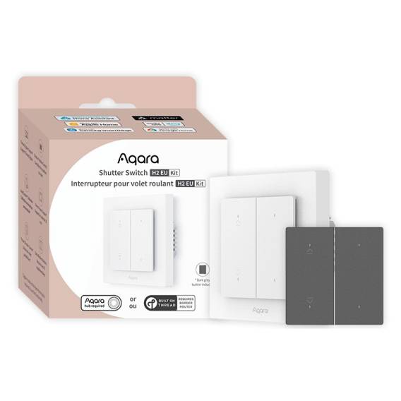 Obrázok pre Aqara Light Switch H2 EU Bezdrátový Šedá, Bílá