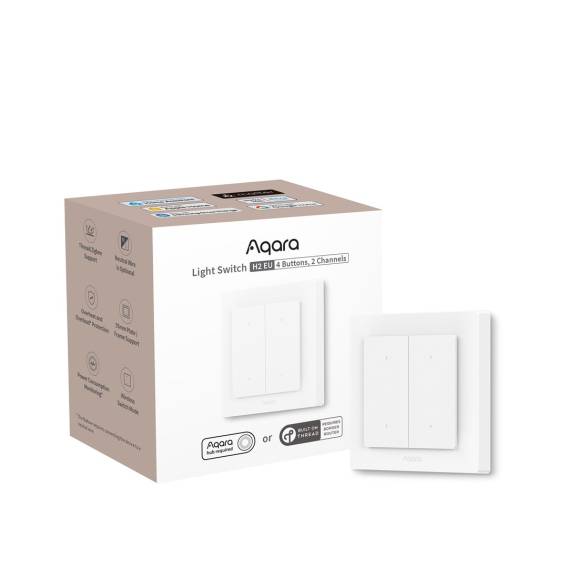 Obrázok pre Aqara Light Switch H2 EU Bezdrátový Šedá, Bílá