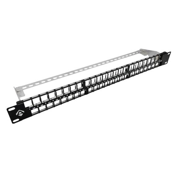 Obrázok pre Modulární 19" patch panel ALANTEC s 48 porty, 1U, s montážním držákem (bez konektorů)