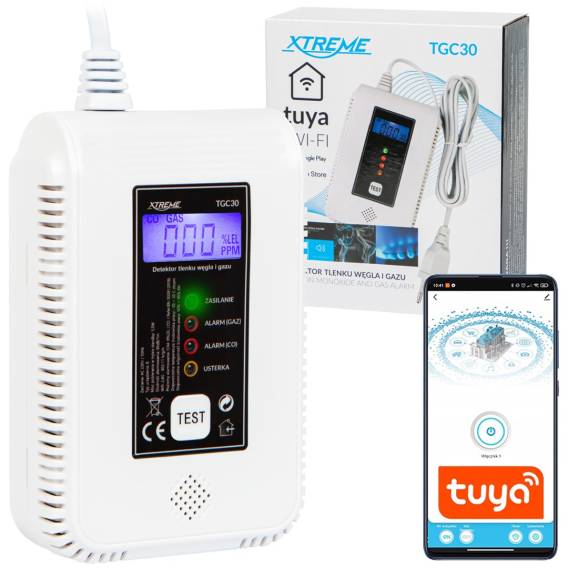 Obrázok pre TGC30 WiFi Tuya detektor oxidu uhelnatého a plynu