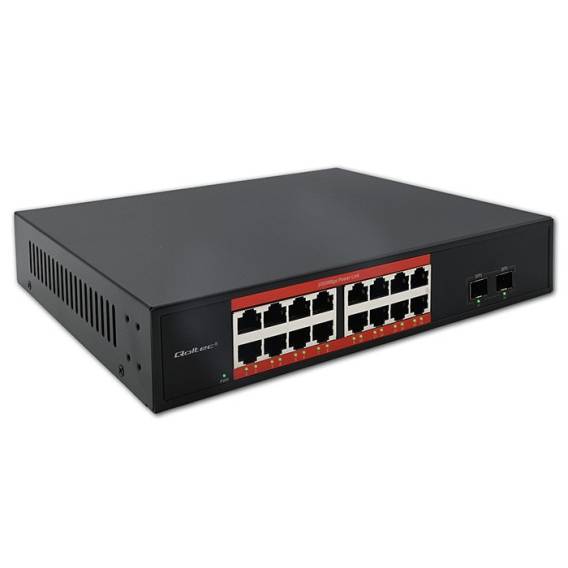 Obrázok pre Qoltec 52364 PŘEPÍNAČ | 16x RJ45 | 2x SFP | 1000 Mb/s