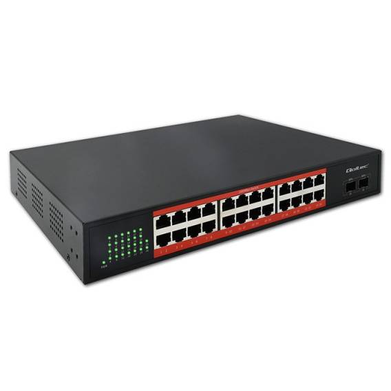 Obrázok pre Qoltec 52365 Gigabitový ethernetový přepínač | 24x RJ45 | 2x SFP | 1000 Mb/s