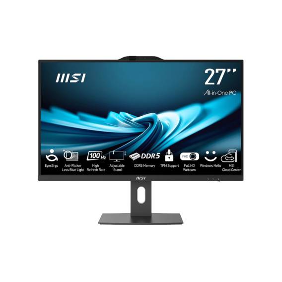 Obrázok pre MSI AIO PRO AP272P 14M-886XEU i7-14700 27" IPS LED FHD bez dotykové obrazovky, antireflexní 16 GB SSD 1 TB M.2 AX211 WiFi 6E bez operačního systému, černý