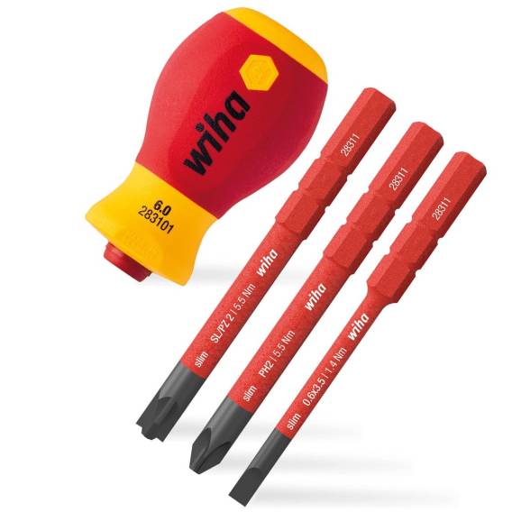 Obrázok pre Screwdriver set with bit holder softfinish electri