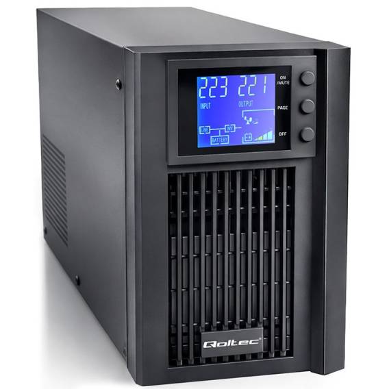 Obrázok pre Qoltec 52640 Nouzový zdroj napájení UPS s čistou sinusovou vlnou | 1kVA | 800W | AVR | LCD