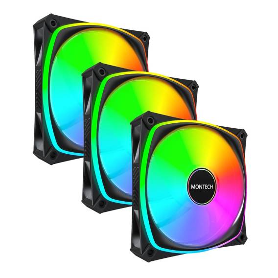 Obrázok pre Montech RX120 PRO Počítačová skříň Ventilátor 12 cm Bílá 3 kusů