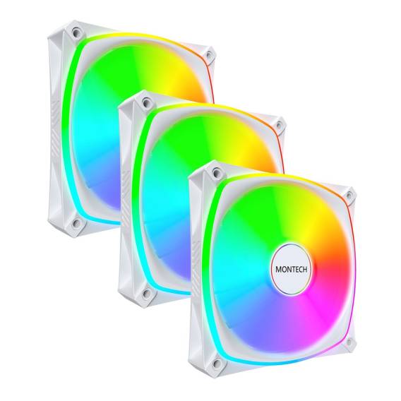 Obrázok pre Montech RX120 PRO Počítačová skříň Ventilátor 12 cm Bílá 3 kusů