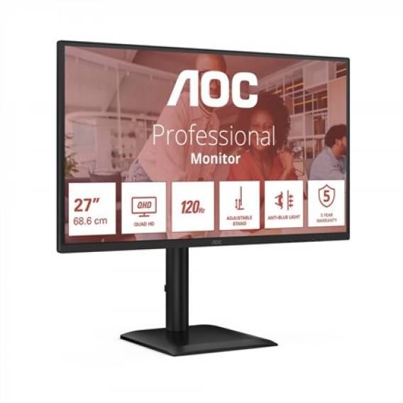 Obrázok pre AOC E4 Q27E4CV počítačový monitor 68,6 cm (27") 2560 x 1440 px Quad HD LED Černá