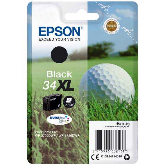 Obrázok pre Epson Golf ball Balíček s jedním inkoustem 34XL Golfový míček DURABrite Ultra Black