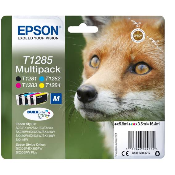 Obrázok pre Epson Fox Multipack 4-barevná T1285 DURABrite Ultra Ink