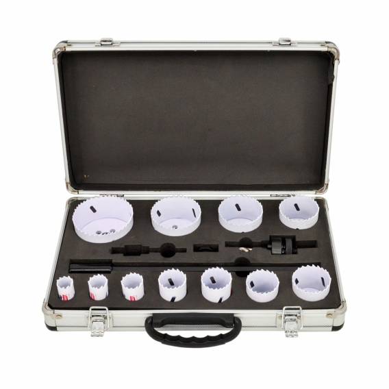 Obrázok pre AWTOOLS OTWORNICE BIMETALOWE KPL. 19-76mm 15 elem. BLACK LINE WALIZKA METALOWA