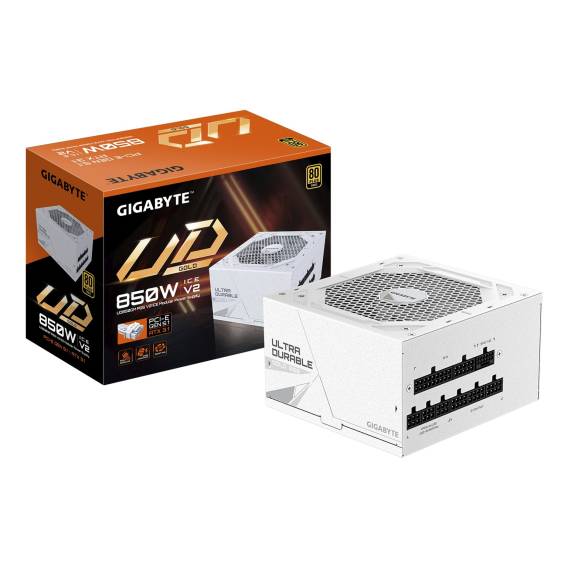 Obrázok pre GIGABYTE UD850GM PG5 V2 ICE napájecí zdroj 850 W 20+4 pin ATX ATX Bílá