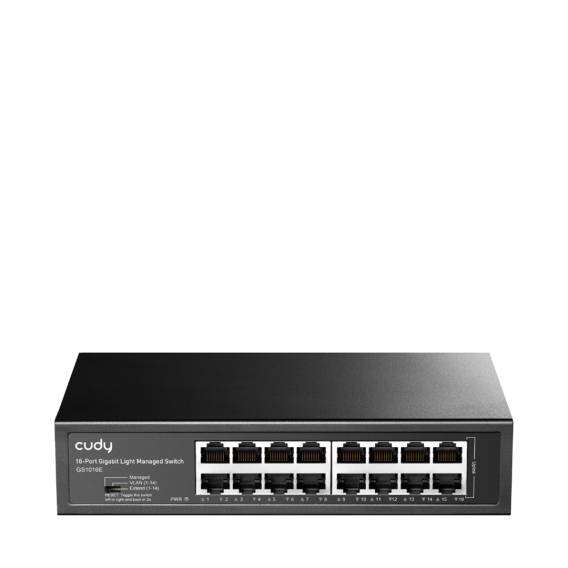 Obrázok pre Cudy 16-Port Gigabit Easy-Managed Switch, GS1016E 1.0 Řízený L2 Gigabit Ethernet (10/100/1000) Černá