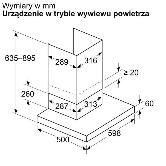 Obrázok pre Odsavač par BOSCH DWB63BC60