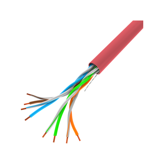 Obrázok pre LANBERG LAN UTP KABEL 100MB/S 305M DRÁT CCA ČERVENÝ