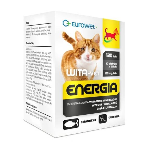 Obrázok pre EUROWET Wita-Vet Energia - doplňky stravy pro kočky - 120 tablet