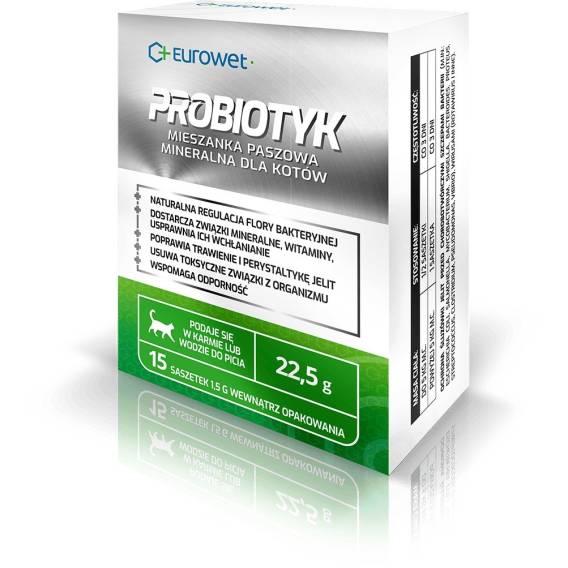Obrázok pre EUROWET Probiotic - potravinové doplňky pro kočky - 15x1,5g