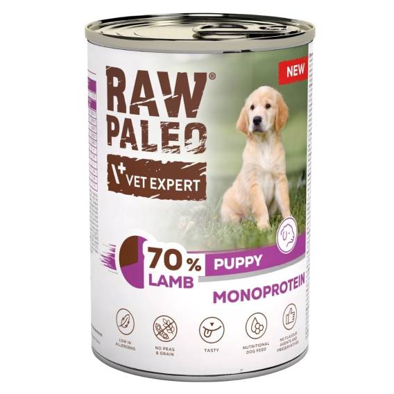 Obrázok pre VETEXPERT Raw Paleo Mono Jehněčí štěně - vlhké krmivo pro psy - 400g