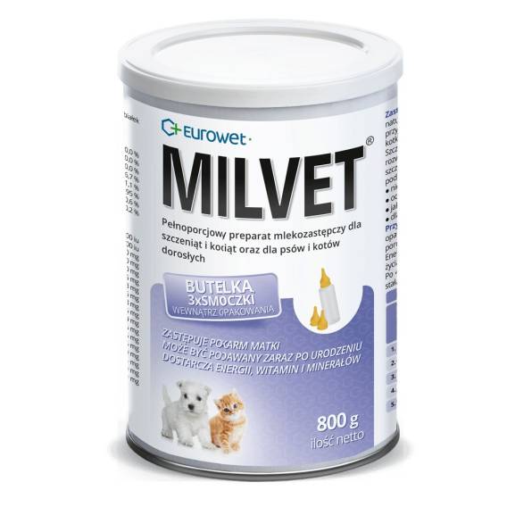 Obrázok pre EUROWET Milvet - náhradní mléko pro psy a kočky - 800g