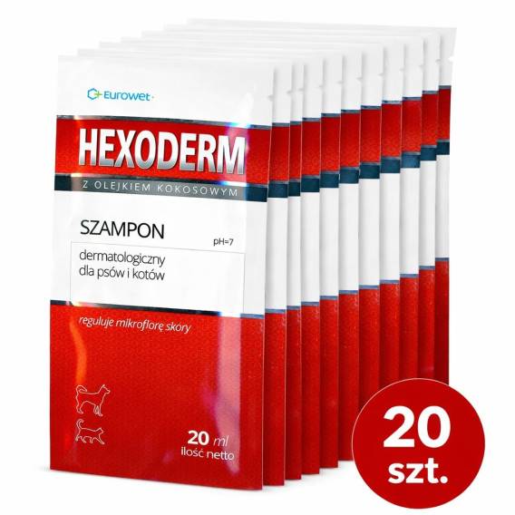 Obrázok pre EUROWET Hexoderm - šampon pro psy a kočky - 20x20ml