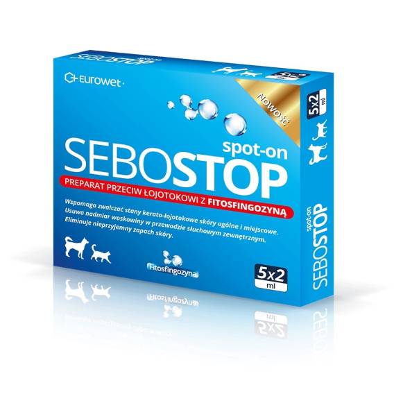 Obrázok pre EUROWET Sebostop Spot-on - přípravek proti seboree pro psy a kočky - 5 x 2 ml