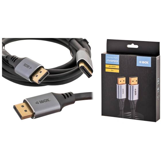 Obrázok pre iBox ITVDP013 Kabel DisplayPort 4K 60Hz zlatý konektor 3 m