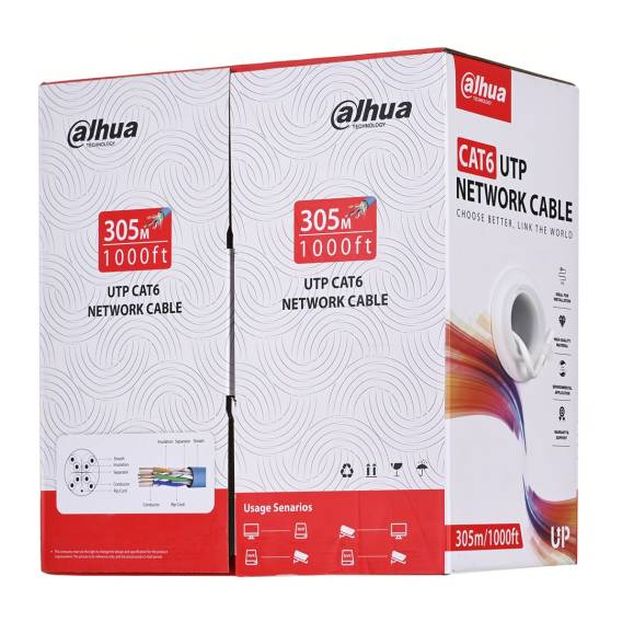 Obrázok pre Dahua Technology PFM920I-6UN-C-V2 síťový kabel Bílá 305 m Cat6 U/UTP (UTP)