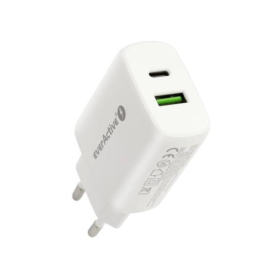 Obrázok pre Síťová nabíječka s 1 portem USB Quick Charge 3.0 a 1 portem USB-C PD PPS 25 W, bílá