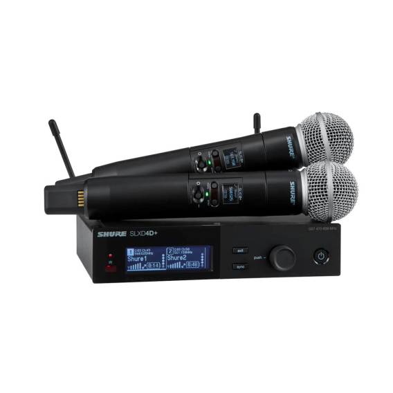 Obrázok pre Shure SLXD24D+E/58-G65 - dvojitý digitální bezdrátový systém se dvěma vysílači/mikrofony „do ruky“ (470 - 606 MHz)