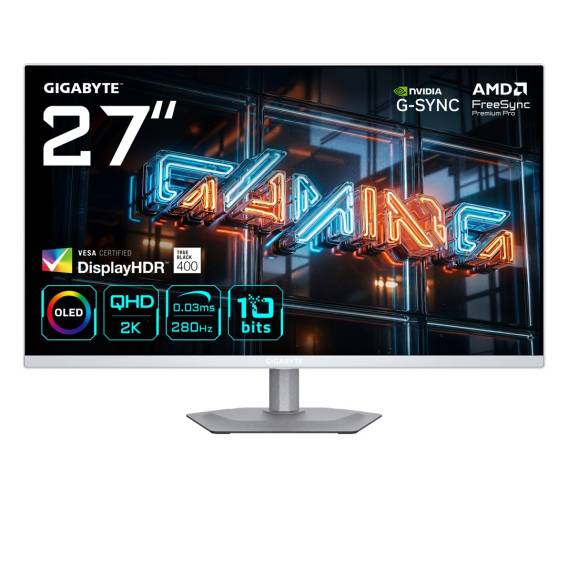 Obrázok pre GIGABYTE MO27Q2A ICE OLED počítačový monitor 68,6 cm (27") 2560 x 1440 px Quad HD QD-OLED Bílá