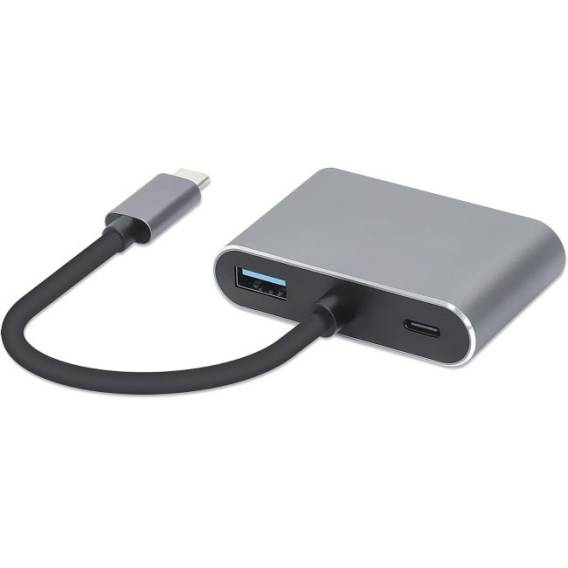 Obrázok pre iBox IUHCHDVGA USB Typ-C hub 4v1 USB 3.0 + PD 100 W + HDMI 4K 30 Hz + VGA Full HD