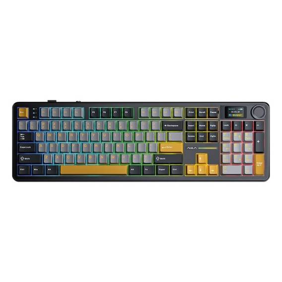 Obrázok pre Klávesnice Gasket F108 Pro šedá+oranžová+tmavě šedá s přepínači Reaper RGB AULA