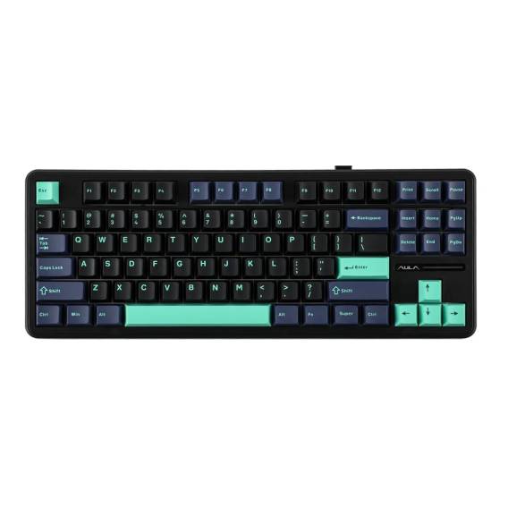 Obrázok pre Klávesnice AULA Gasket F87 Pro Černá Azurová Modrá GrayWoodV4 RGB