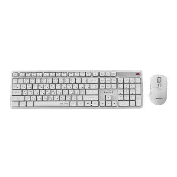 Obrázok pre Gembird KBS-WMS-01-W-CYRL Bezdrátová stolní sada Silent Key Pro Business, bílý, RU rozložení
