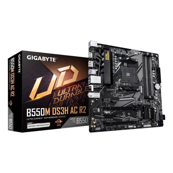 Obrázok pre GIGABYTE B550M DS3H AC R2 základní deska AMD B550 Socket AM4 Micro ATX