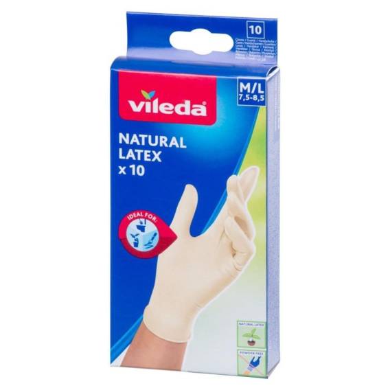Obrázok pre Latexové rukavice Vileda Natural Latex S/M, 10 ks