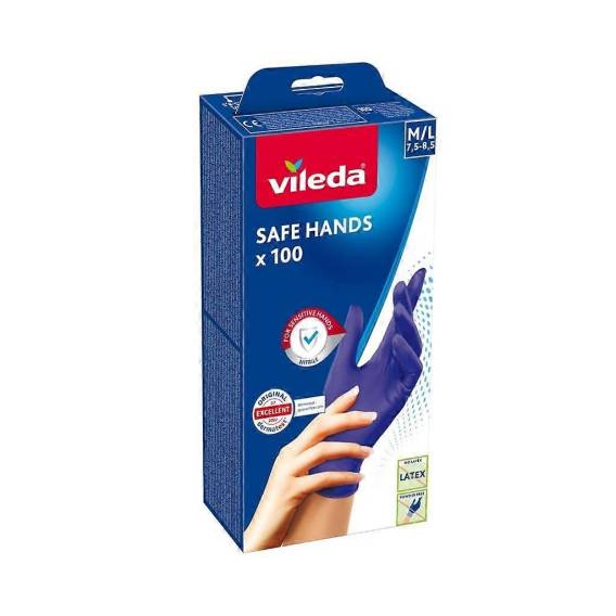 Obrázok pre VILEDA Safe Hands – nitrilové rukavice M/L 100 ks
