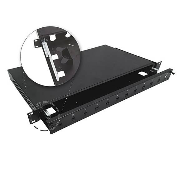 Obrázok pre Alantec Teleskopický optický rozbočovač 12xSC simplex / 12xLC duplex 19" 1U s montážním příslušenstvím