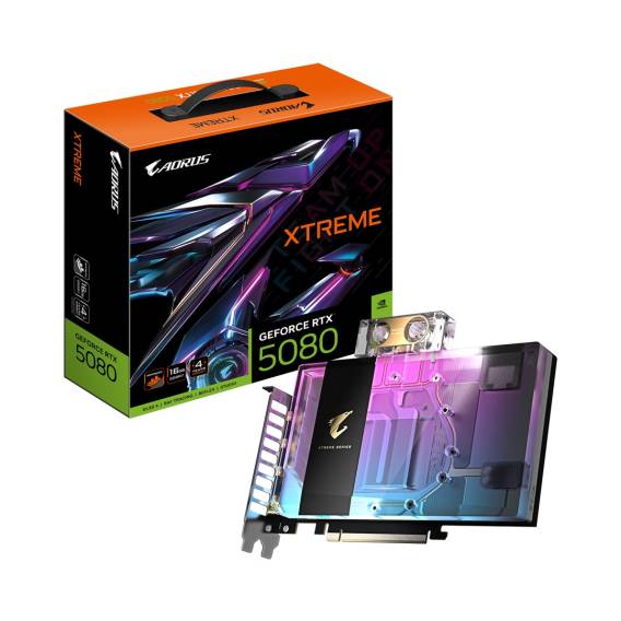Obrázok pre GIGABYTE AORUS GeForce RTX 5080 XTREME WATERFORCE WB 16G NVIDIA 16 GB GDDR7