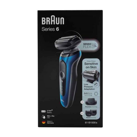 Obrázok pre Braun Series 6 61-B1500s Planžetový holicí strojek Zastřihovač Modrá