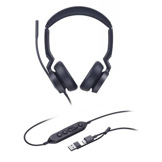 Obrázok pre Yealink UH46 Dual UC USB-C/A Sluchátka s mikrofonem Kabel Přes hlavu Kancelář / call centrum USB Type-C / USB Type-A Černá