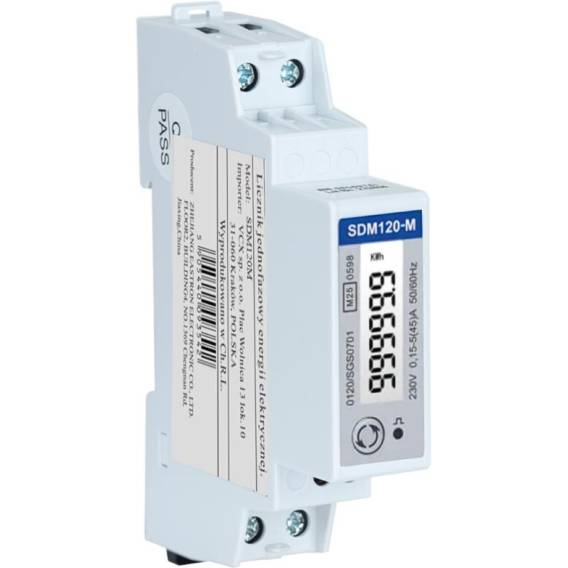 Obrázok pre Licznik energii jednofazowy z Modbus dwukierunkowy VCX SDM120M (MID)