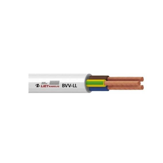 Obrázok pre CABLE BVV-LL 3X1.5 WHITE 50M